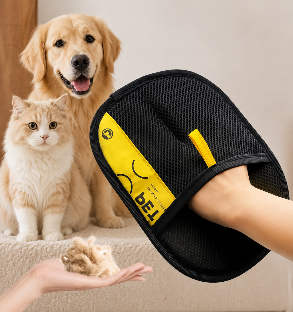 Electrostatic Pet Hair Remover Gloves – 2-Pack for Dogs & Cats