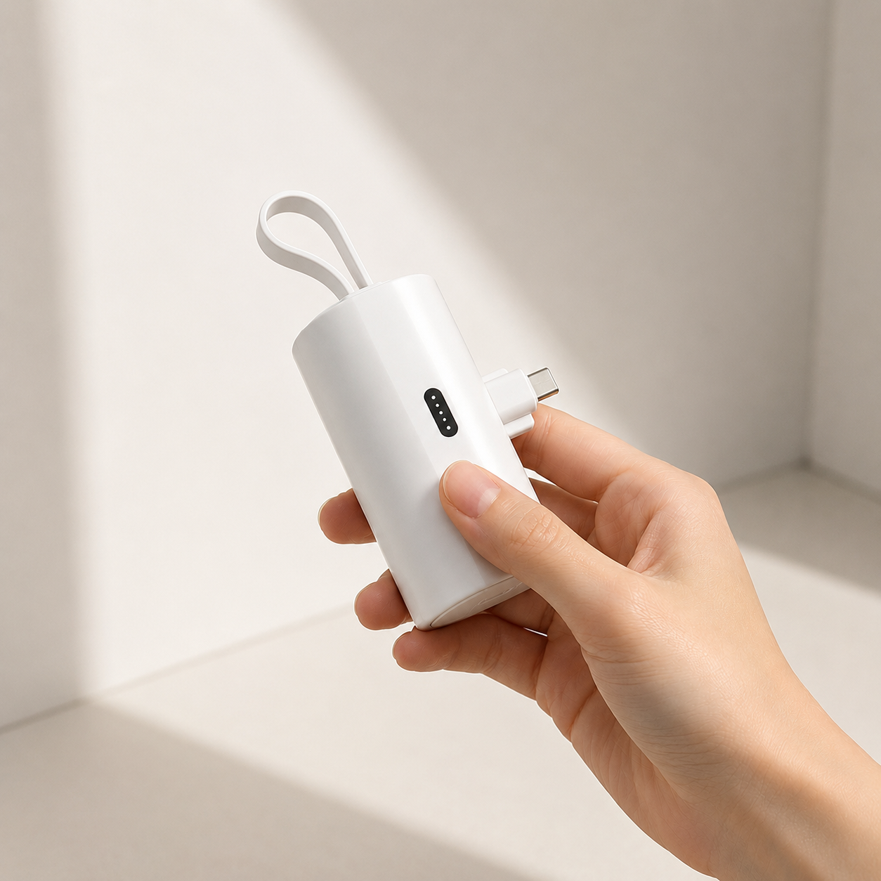 Mini Power Bank with Built-In Cables — Fast Charging for iPhone & Android | Up to 50,000mAh