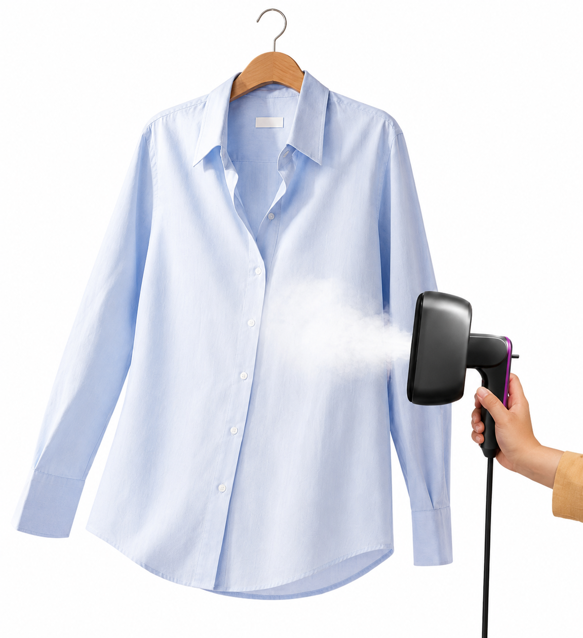 2-in-1 Portable Handheld Garment Steamer & Mini Steam Iron - Travel & Home Wrinkle Remover