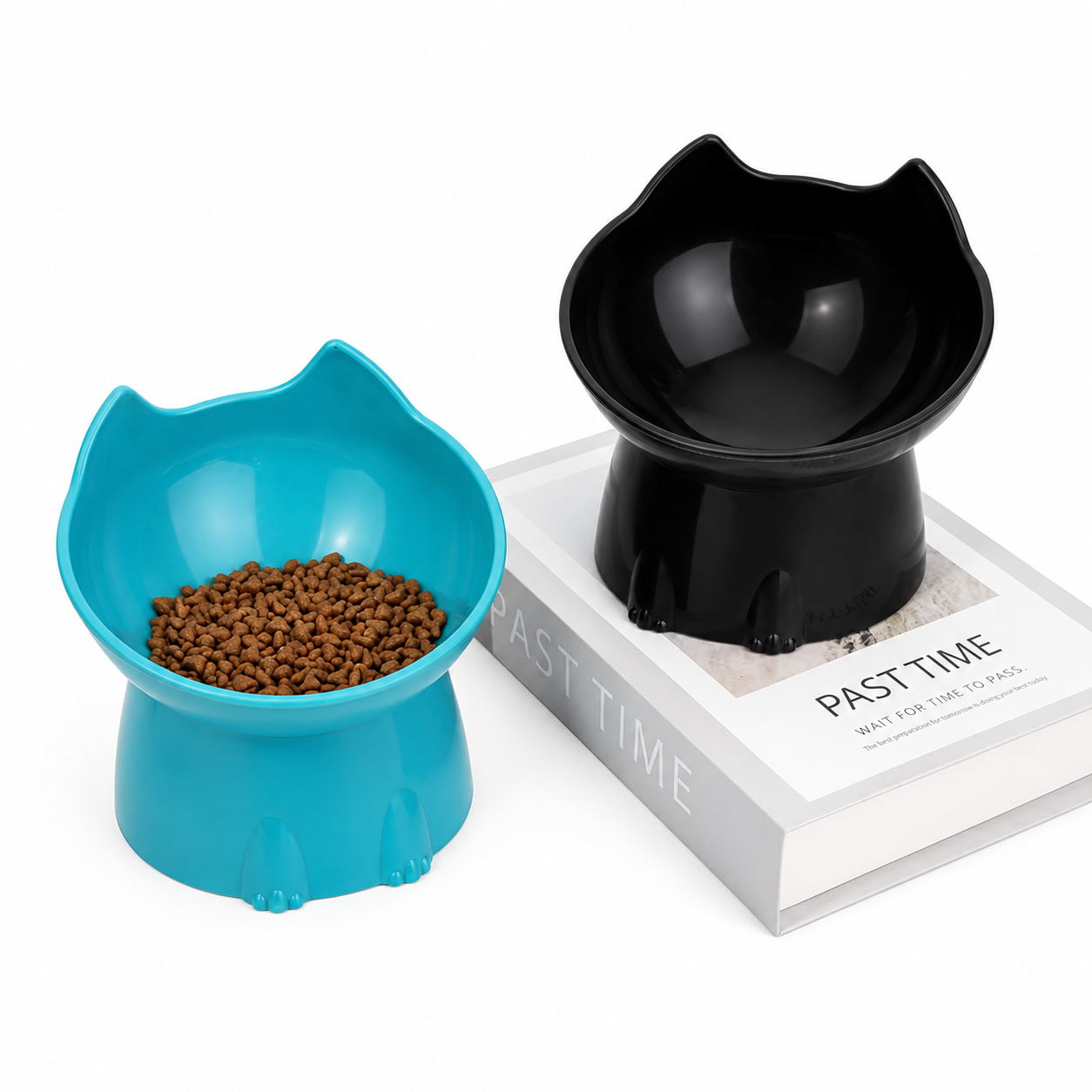 Elevated Tilted Cat Feeding Bowl – Anti-Spill Raised Pet Food & Water Dish