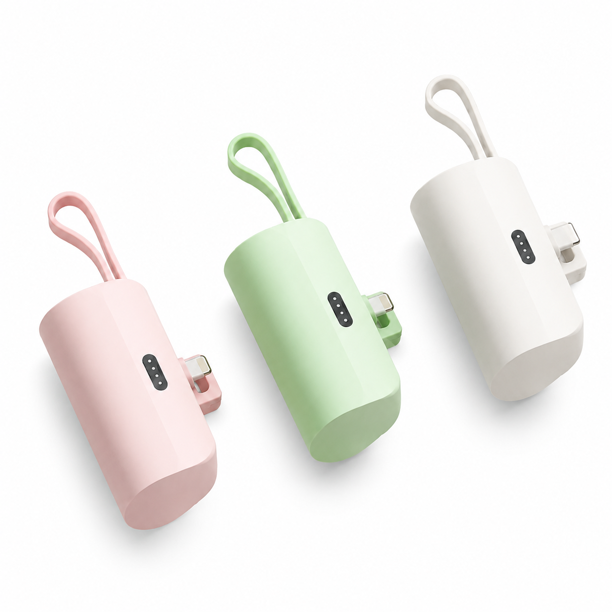 Mini Power Bank with Built-In Cables — Fast Charging for iPhone & Android | Up to 50,000mAh