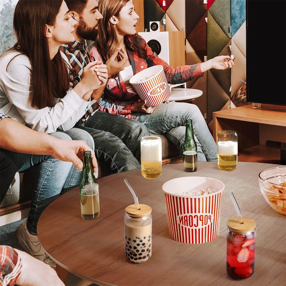 Eco-friendly glass tumbler with straw
