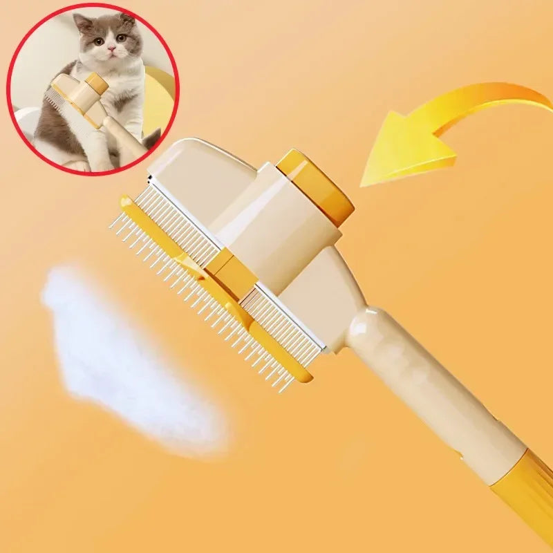 Self-cleaning pet grooming brush for dogs and cats
