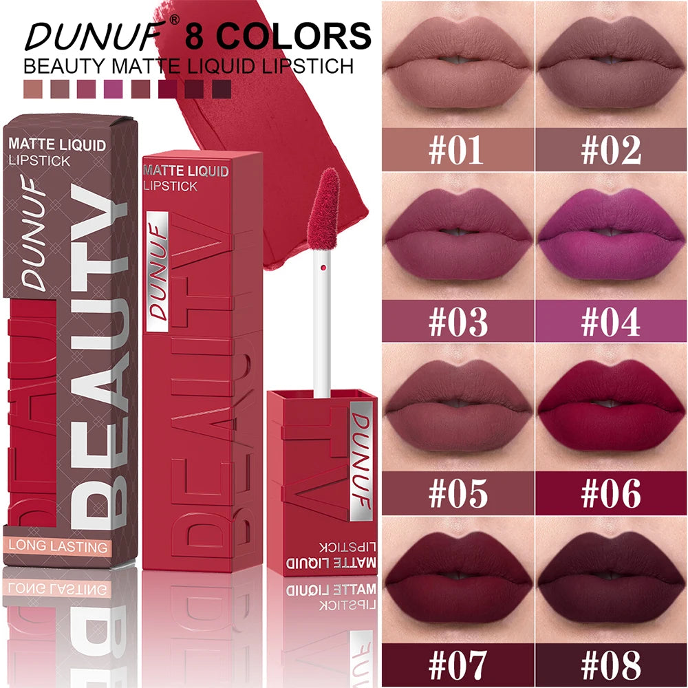Matte Velvet Lipstick | Waterproof, Long-Lasting Lip Gloss – Non-Transfer & Non-Sticky