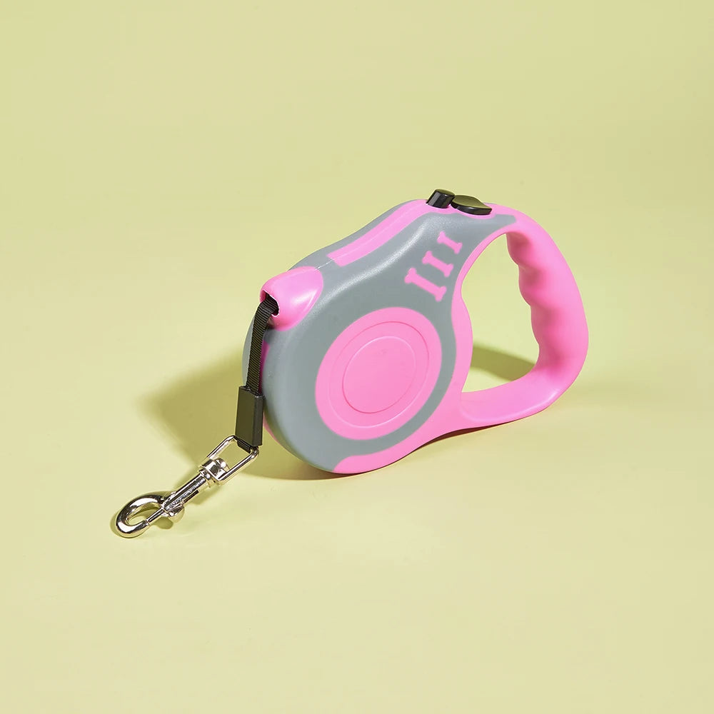 Retractable Dog Leash with One-Hand Brake & Durable Nylon Lead