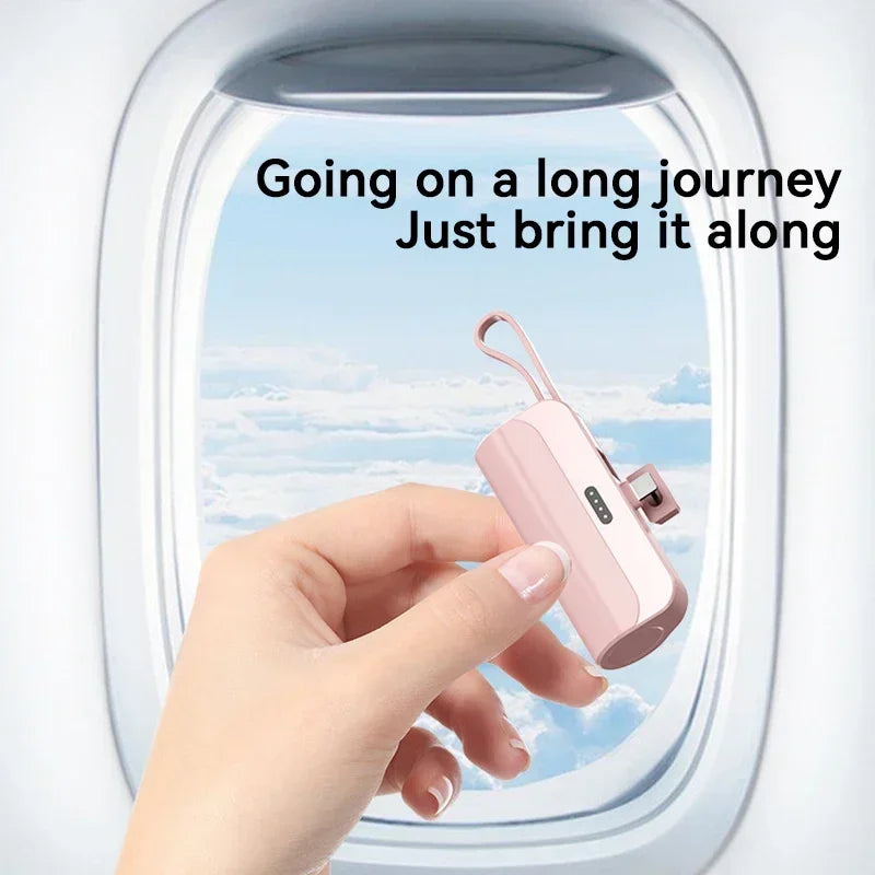 Mini Power Bank with Built-In Cables — Fast Charging for iPhone & Android | Up to 50,000mAh