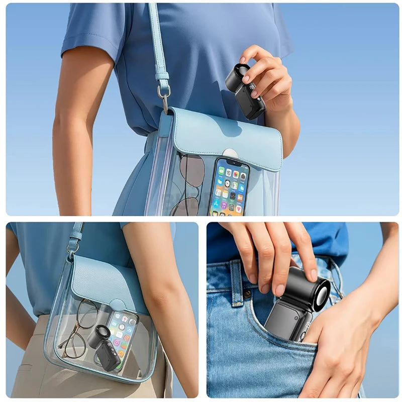 portable fan to carry around. 