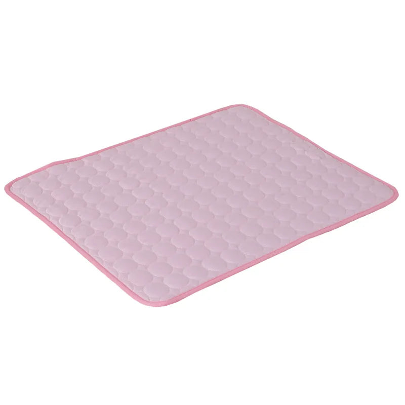 Soft cooling mat for indoor pets
Pink quilted mat on a white background