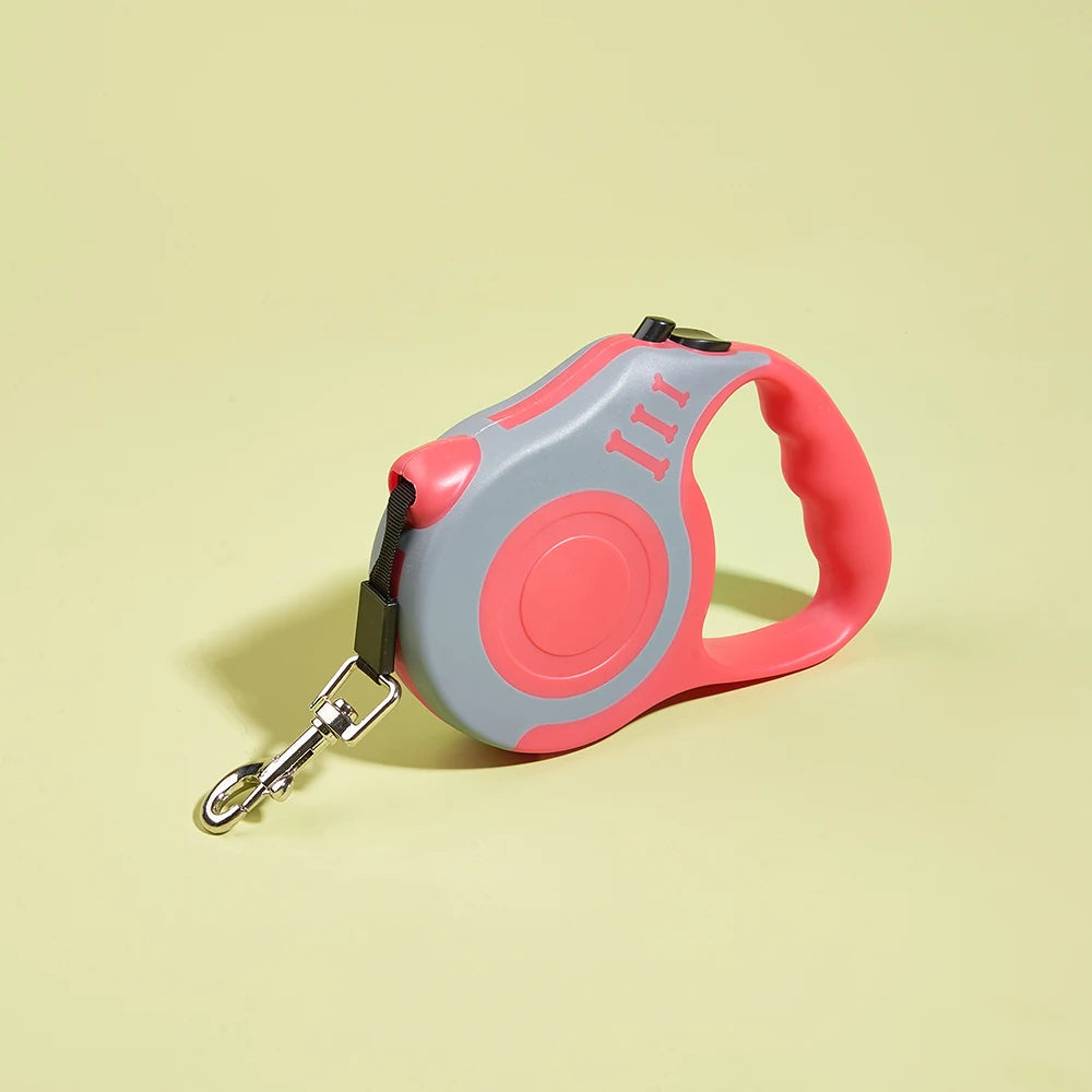 Retractable Dog Leash with One-Hand Brake & Durable Nylon Lead