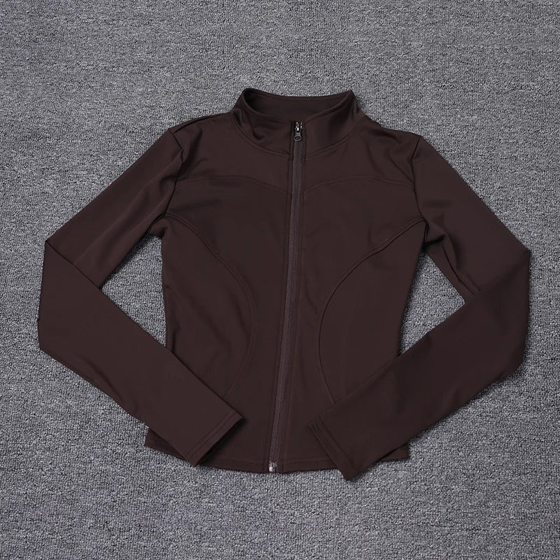 Brown jacket on a gray textured background