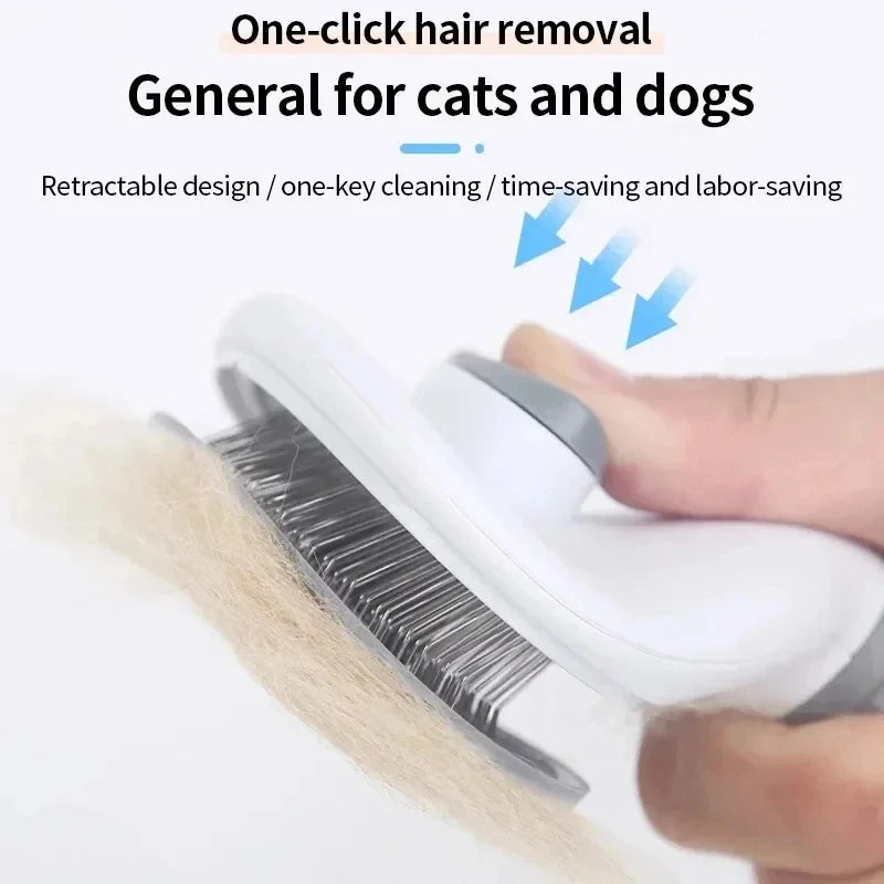 Gray pet hair removal brush
