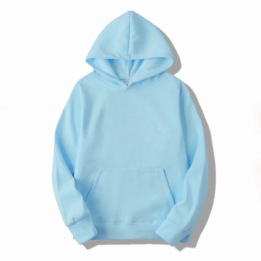 Light blue hoodie on a white background