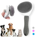 Self-cleaning pet grooming brush for dogs and cats