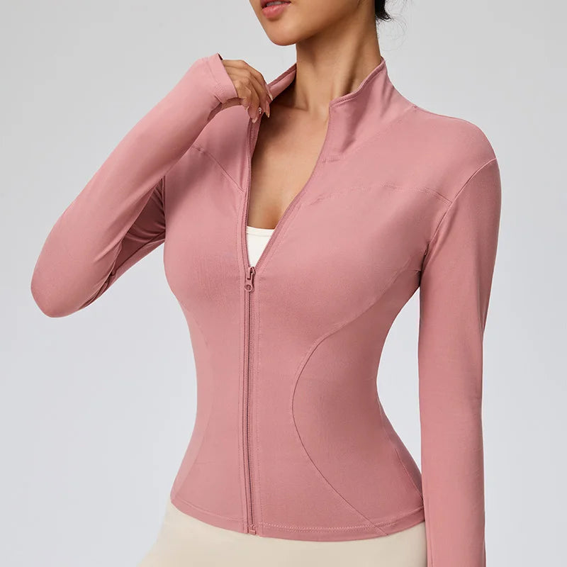Women's Quick-Dry Athletic Jacket – Lightweight Running & Gym Zip-Up