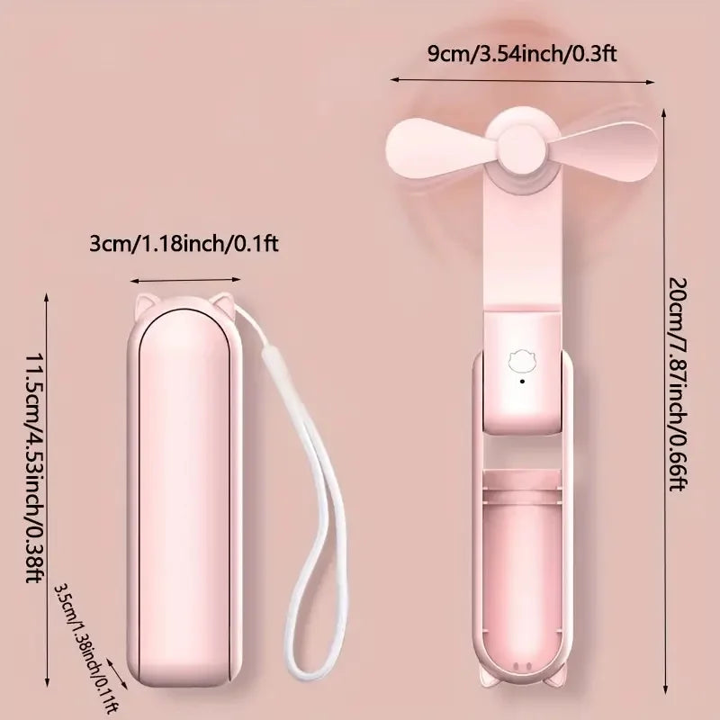 Compact USB handheld cooling fan for travel
