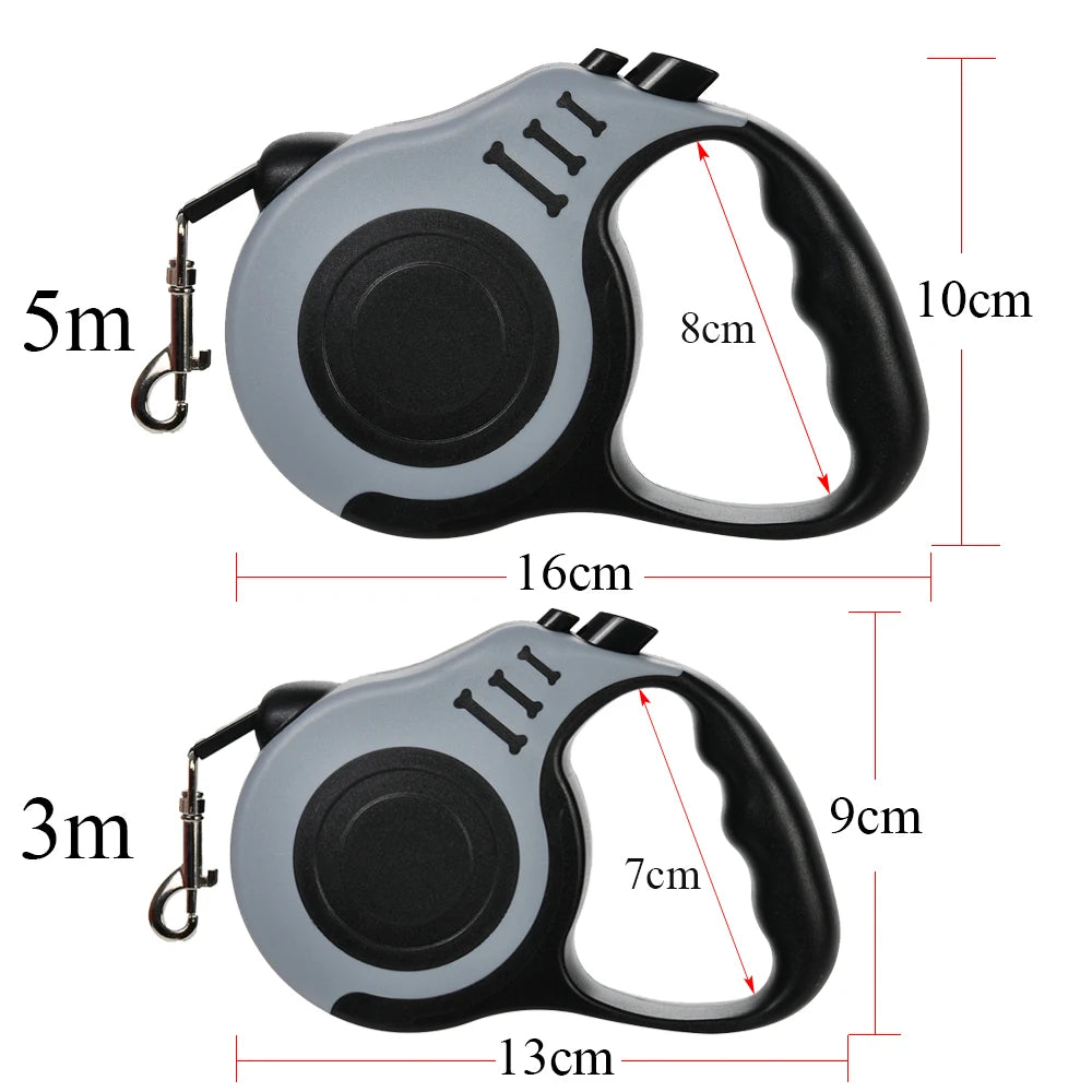 Retractable Dog Leash with One-Hand Brake & Durable Nylon Lead