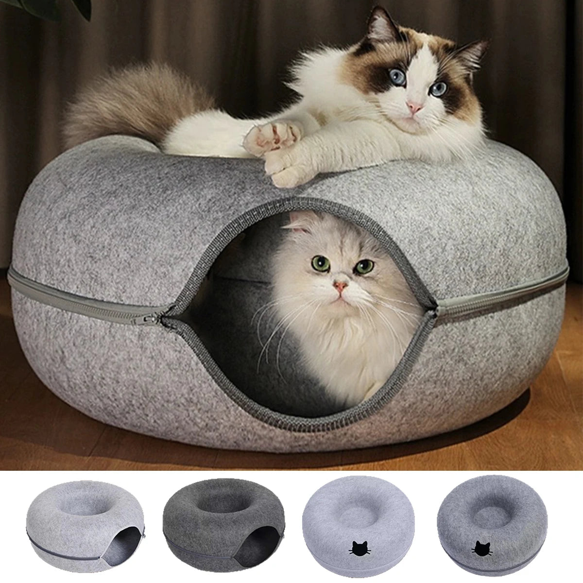 Cozy breathable cat cave with peek hole
