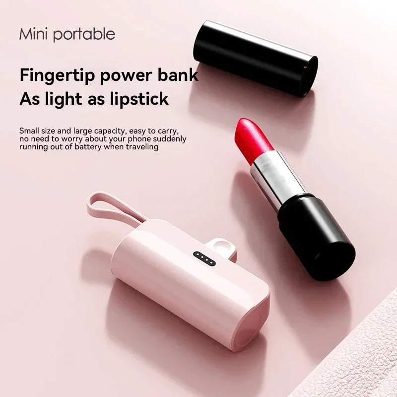 Mini Power Bank with Built-In Cables — Fast Charging for iPhone & Android | Up to 50,000mAh