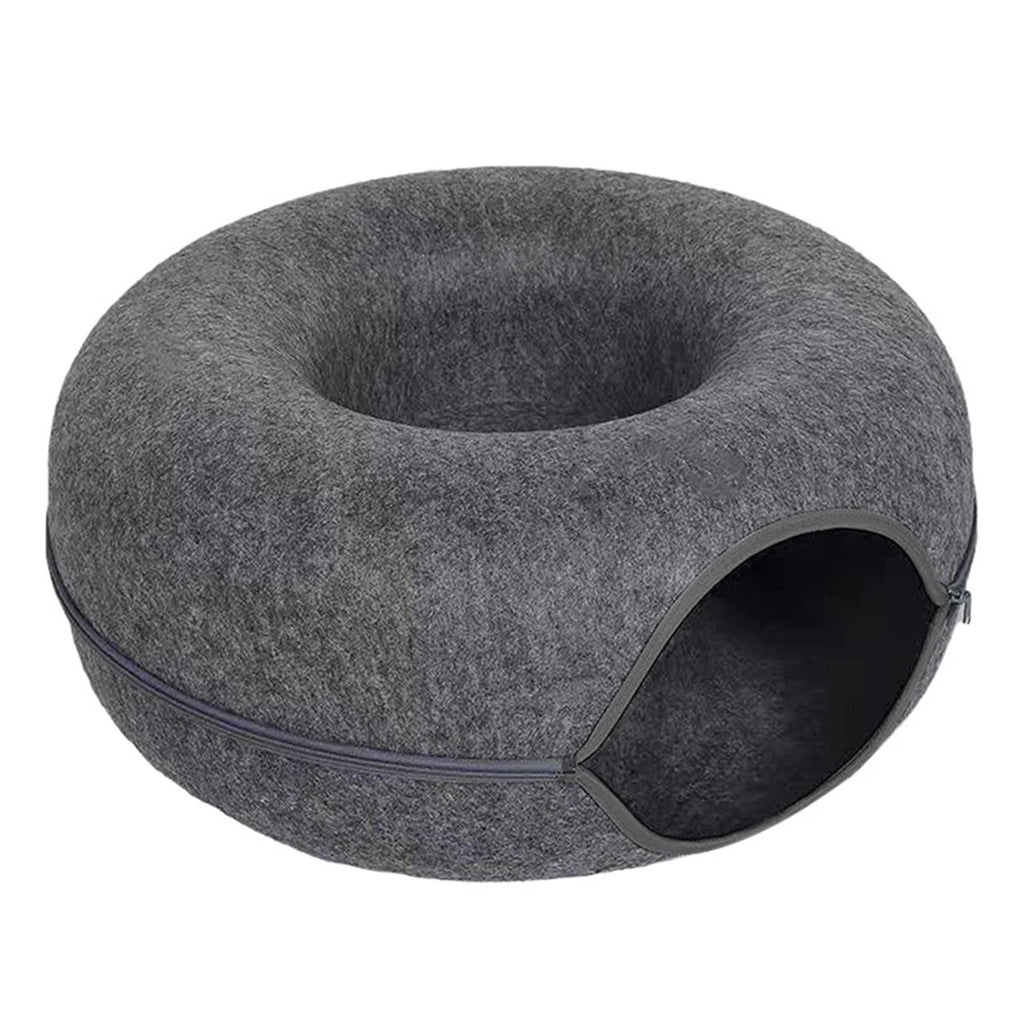 Warm gray cat nest for indoor pets
