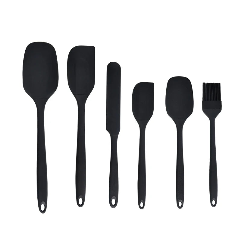 Stylish black cooking utensil collection
