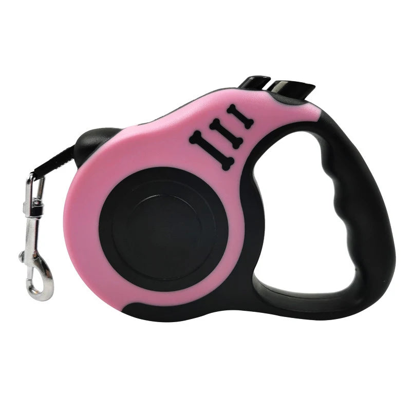 Retractable Dog Leash with One-Hand Brake & Durable Nylon Lead