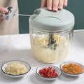 Manual food chopper with stainless steel blades
