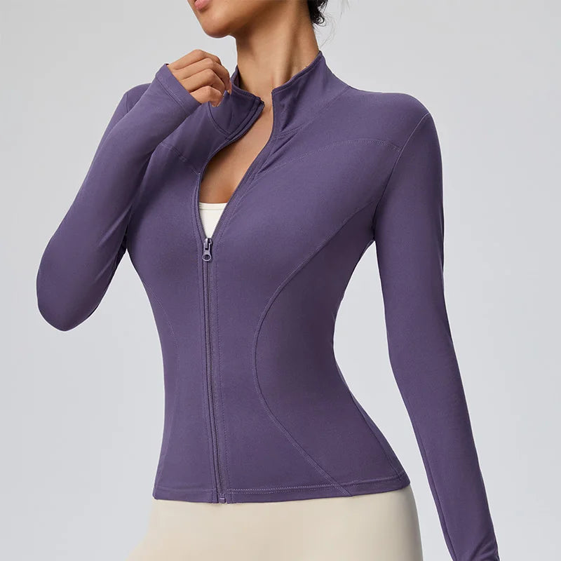 Women's Quick-Dry Athletic Jacket – Lightweight Running & Gym Zip-Up