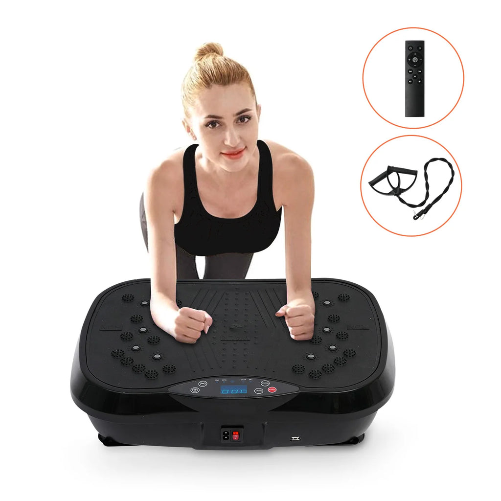 Whole Body Vibration Plate Exercise Machine with Resistance Bands & Remote Control