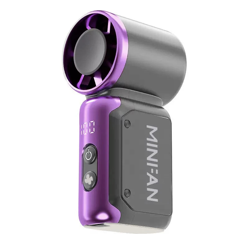 Purple and gray handheld device with 'MINIAN' branding on a white background