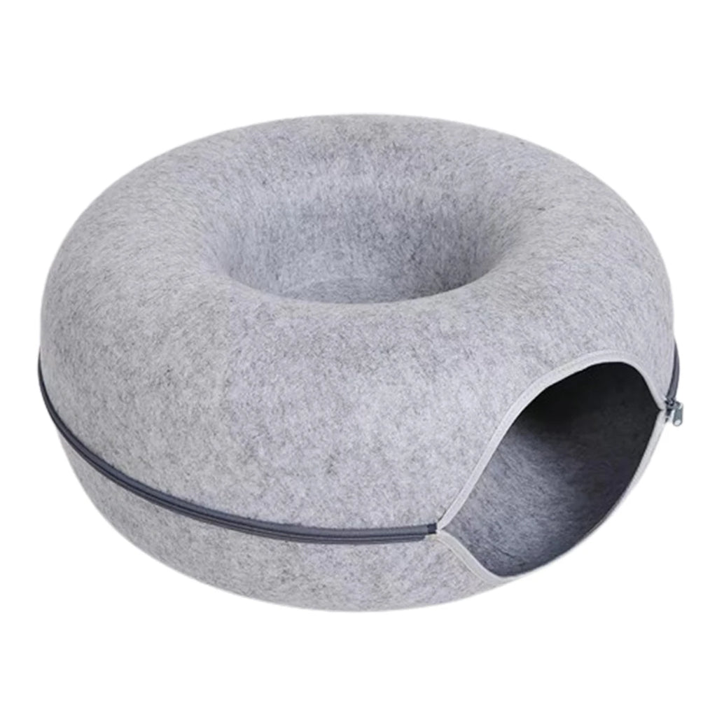 Indoor cat cave bed with breathable opening

