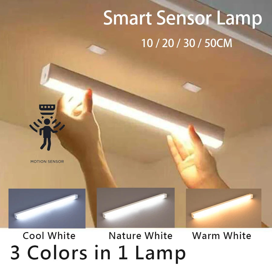 Rechargeable motion sensor LED cabinet light
