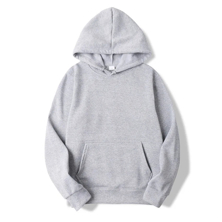 Warm casual  gray unisex hoodie perfect for cooler weather.
