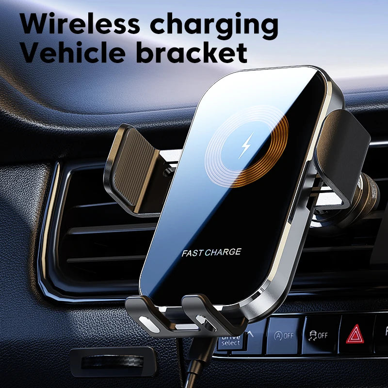 Universal wireless car charger phone mount
