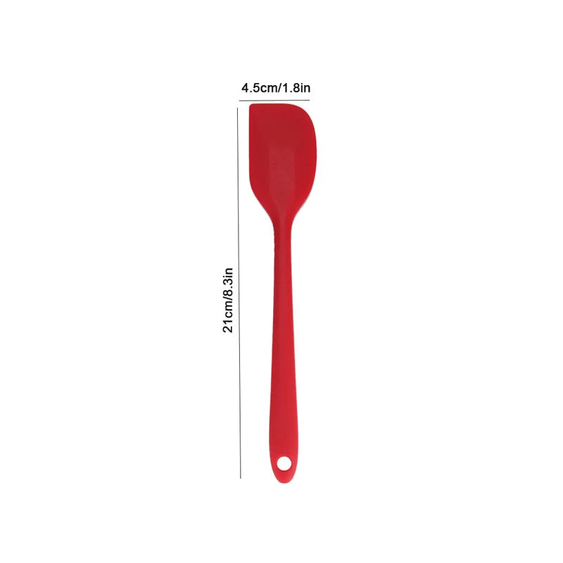  21 cm Red spatula with dimensions labele. 