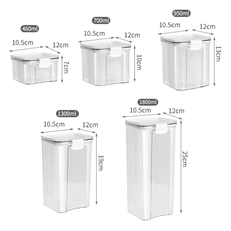 Airtight Kitchen Storage Jars Set - Moisture-Proof Pantry Organizer Containers