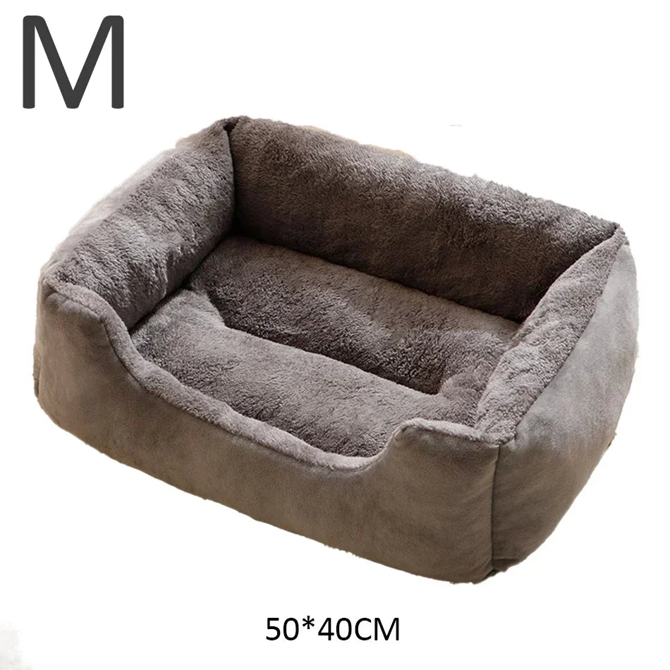 Gray pet bed with dimensions 50*40CM on a white background