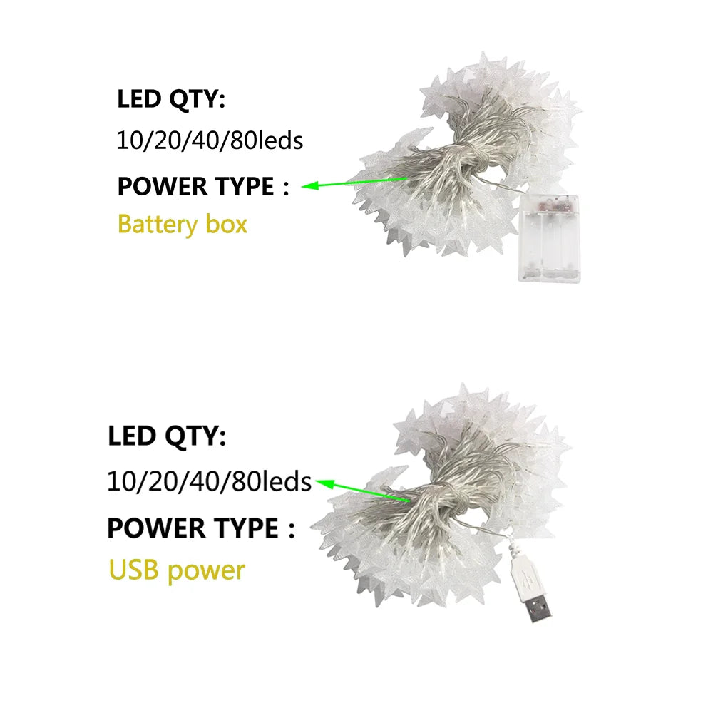 Elegant LED star lights for cozy spaces.
