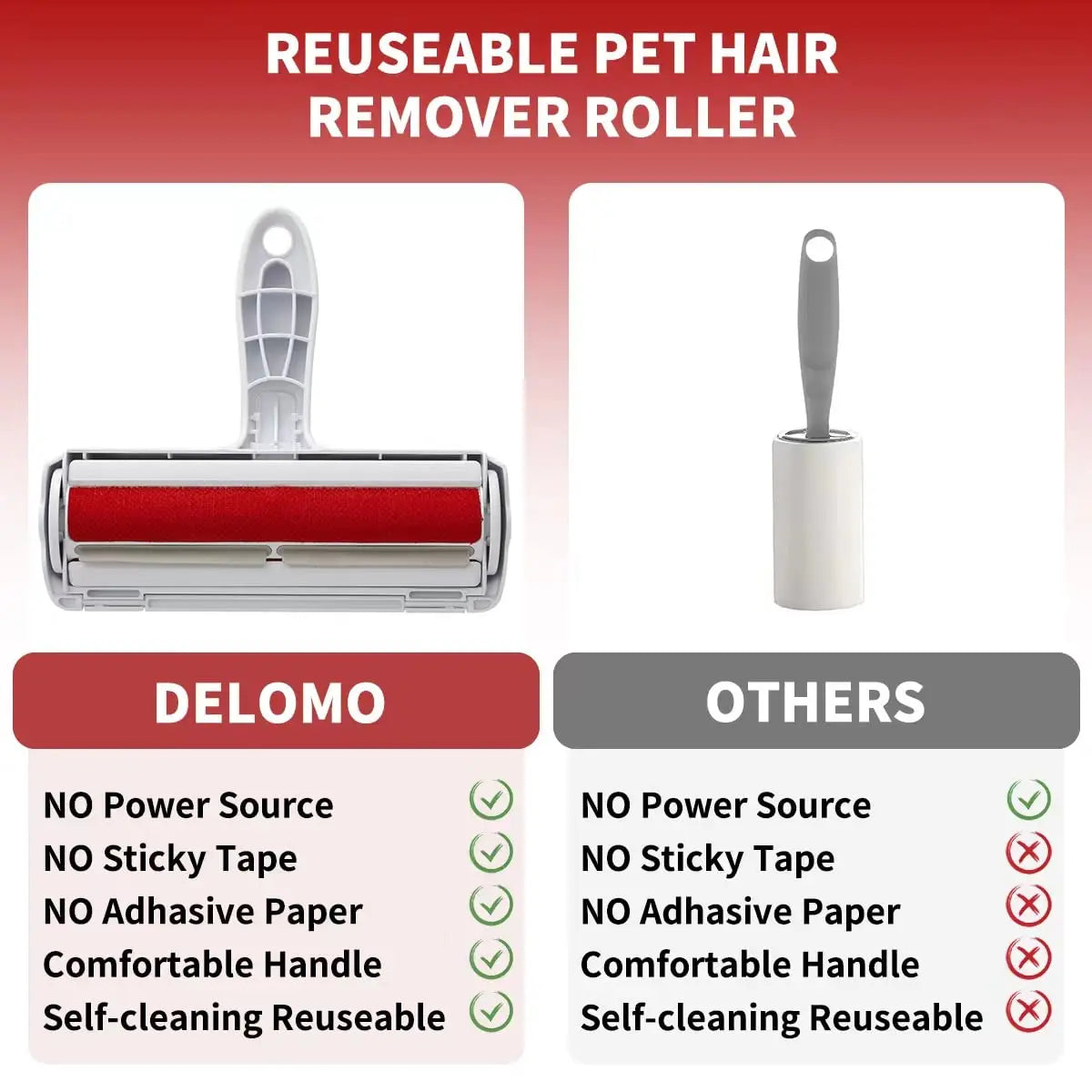 Pet hair cleaning roller with built-in collection chamber

