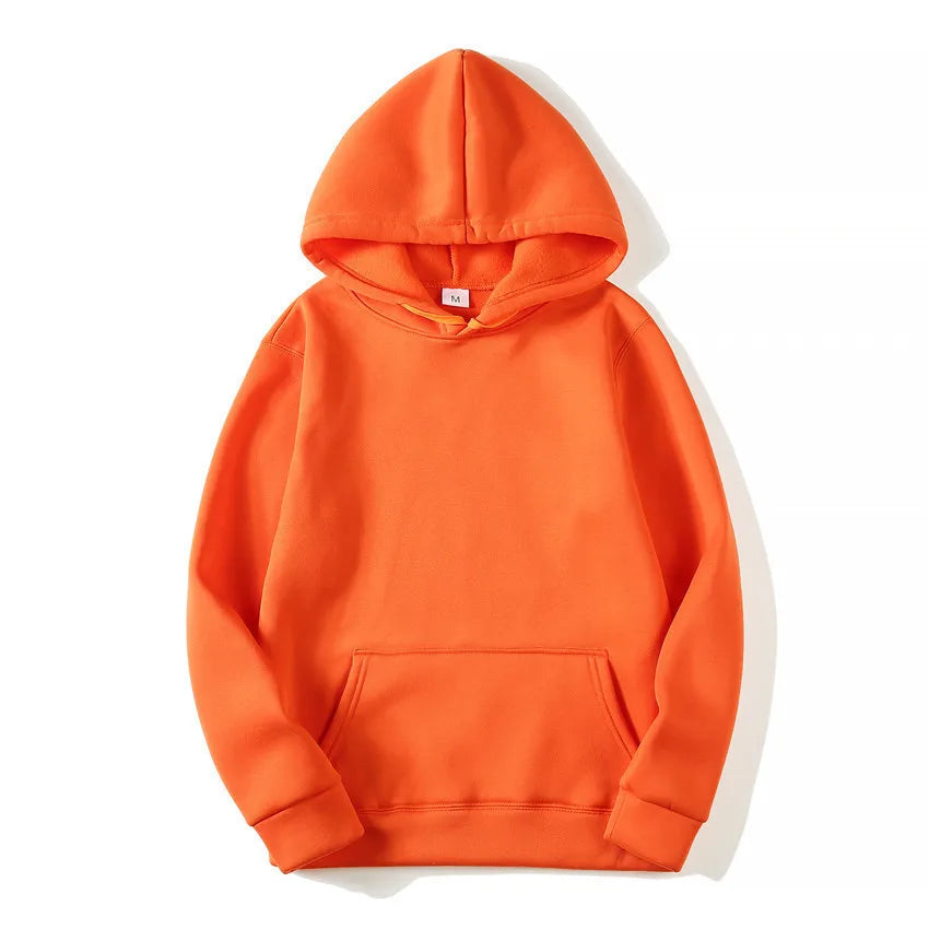 Comfortable hooded sweatshirt in a variety of colors.
