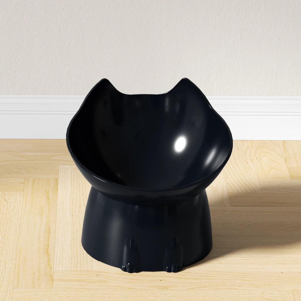 Raised anti-spill cat bowl
