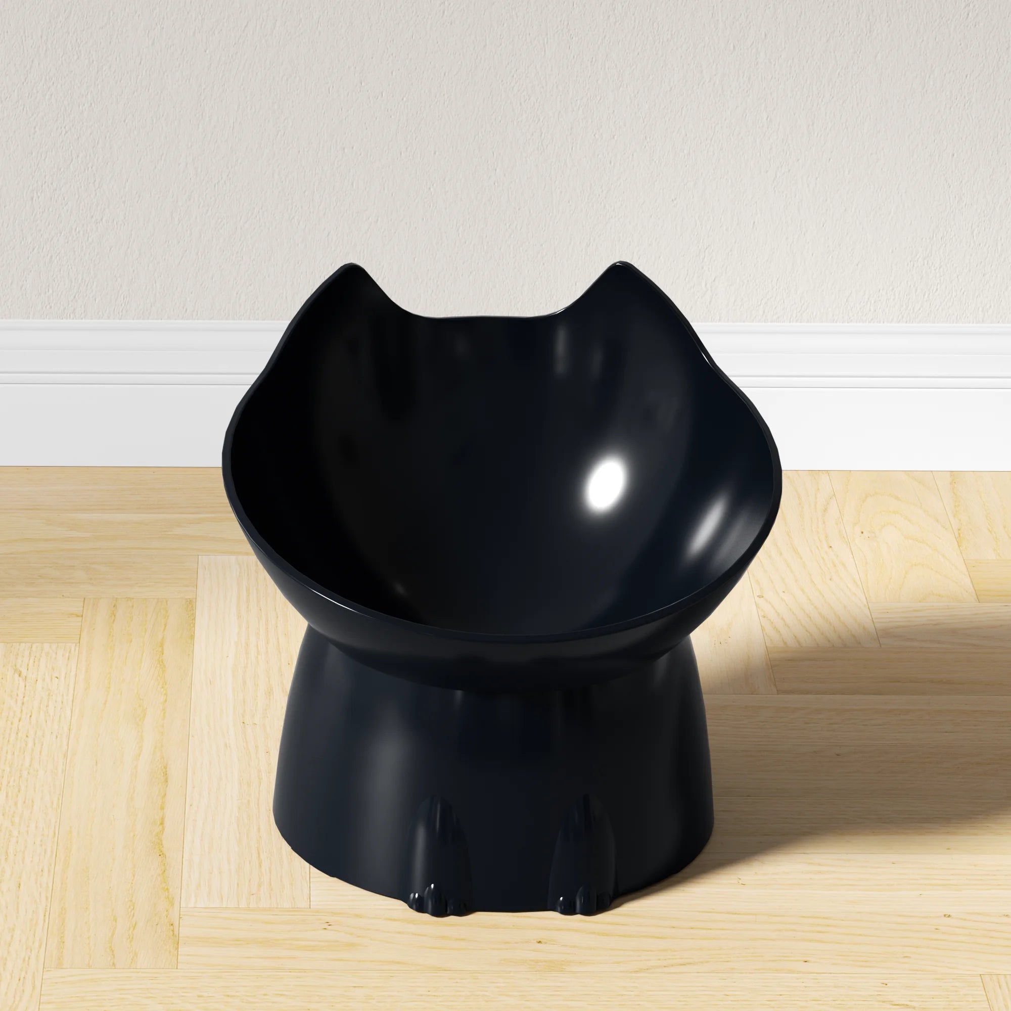 Raised anti-spill cat bowl
