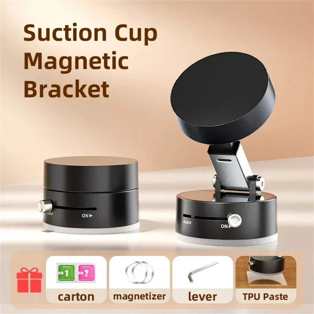 360° Magnetic Vacuum Suction Phone Holder for Car, Desk & Mirror