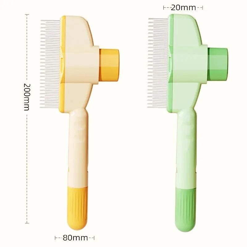 Cat deshedding brush with ergonomic handle
