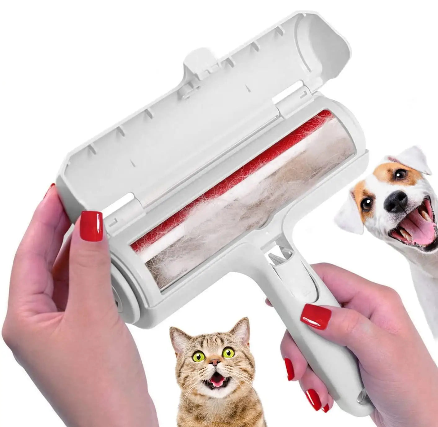 Reusable pet hair remover roller for dog and cat fur
