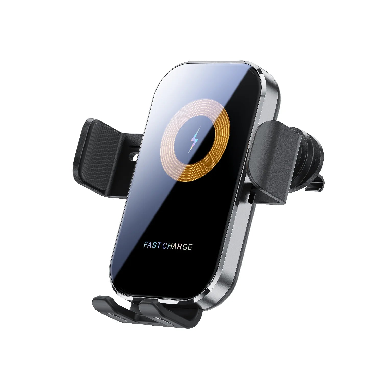 Automatic clamping wireless phone holder
